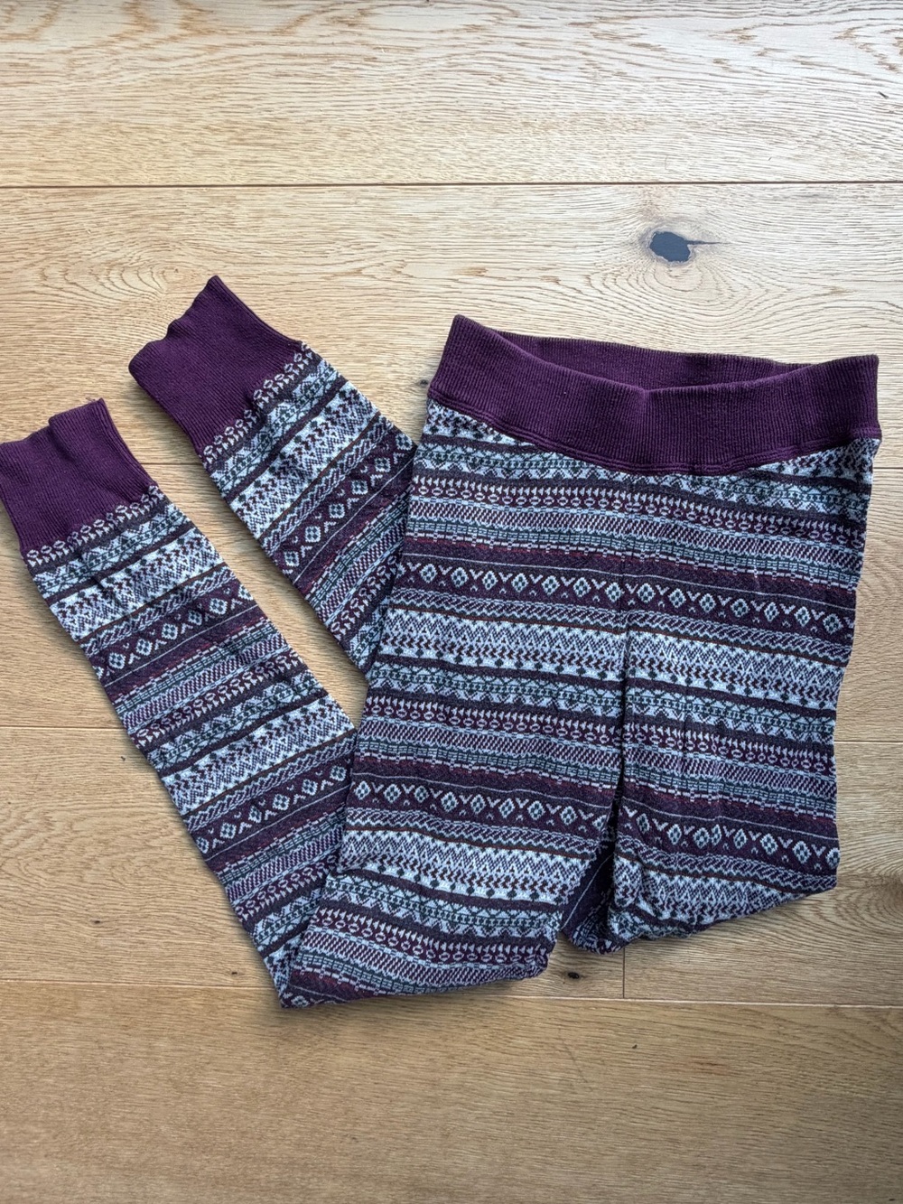 Roots Canada Fair Isle Print Knit Leggings/Lounge Pants - XS